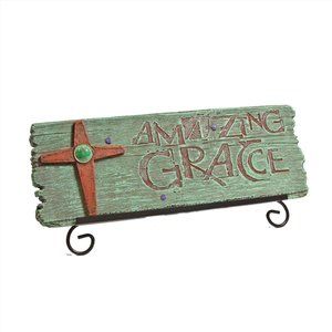 NWT Amazing Grace Cast Stone Plaque with Stand
